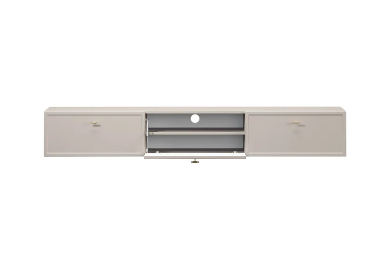 Mobile TV 1 anta 2 cassetti cashmere con maniglie oro Lora 200x45 cm