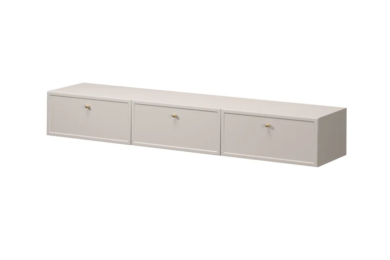 Mobile TV 1 anta 2 cassetti cashmere con maniglie oro Lora 200x45 cm