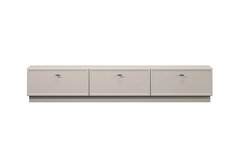 Mobile TV 1 anta 2 cassetti cashmere con maniglie nere Lora 200x45 cm