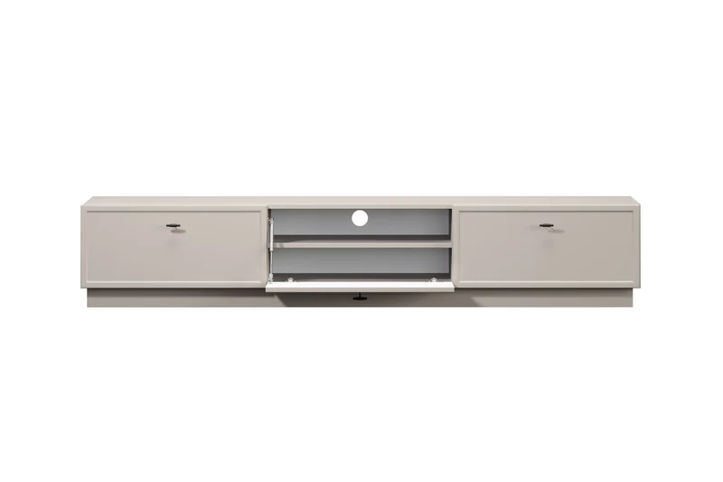 Mobile TV 1 anta 2 cassetti cashmere con maniglie nere Lora 200x45 cm