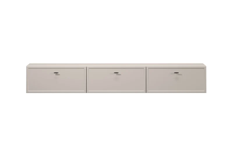 Mobile TV 1 anta 2 cassetti cashmere con maniglie nere Lora 200x45 cm