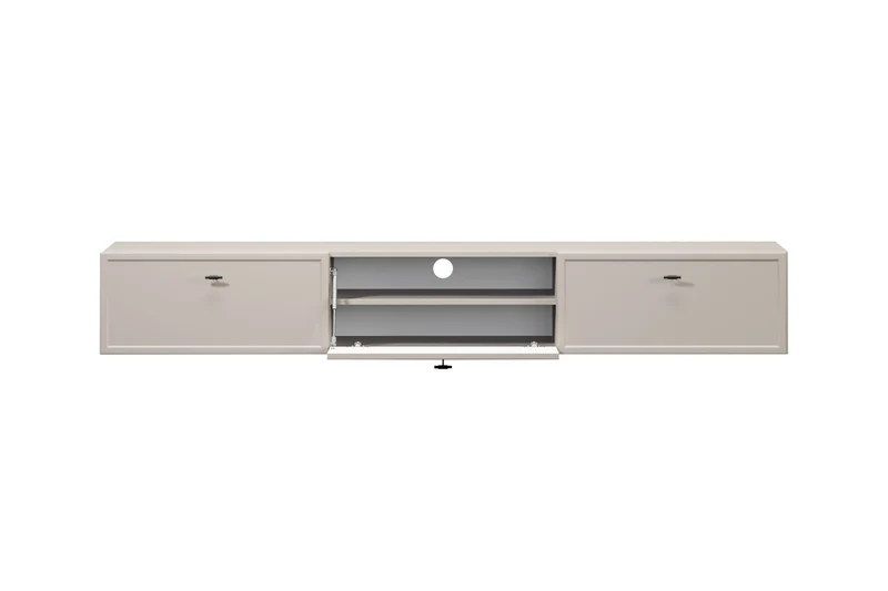 Mobile TV 1 anta 2 cassetti cashmere con maniglie nere Lora 200x45 cm