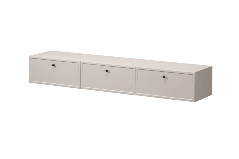 Mobile TV 1 anta 2 cassetti cashmere con maniglie nere Lora 200x45 cm