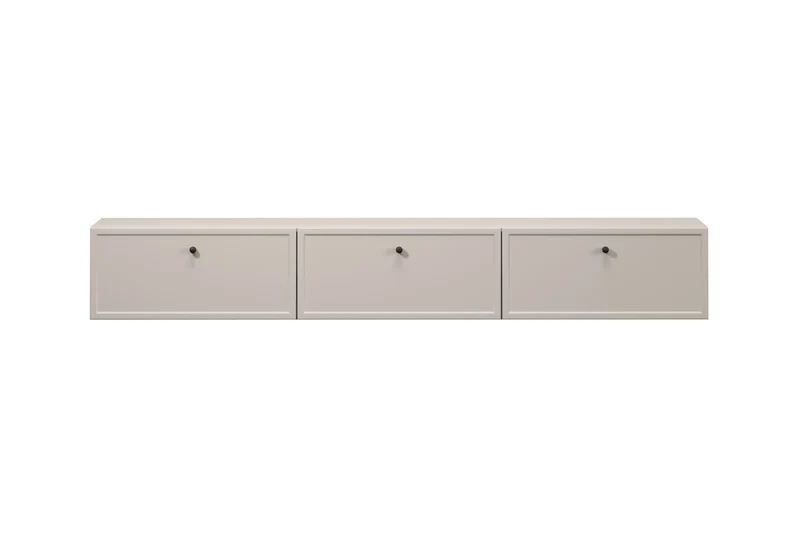 Mobile TV 1 anta 2 cassetti cashmere con maniglie nere Lora 200x45 cm