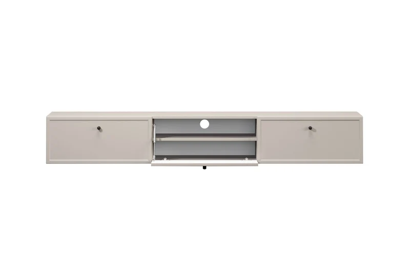 Mobile TV 1 anta 2 cassetti cashmere con maniglie nere Lora 200x45 cm