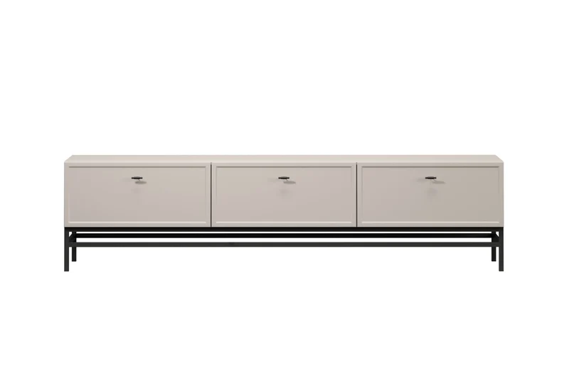 Mobile TV 1 anta 2 cassetti cashmere con maniglie nere Lora 200x45 cm