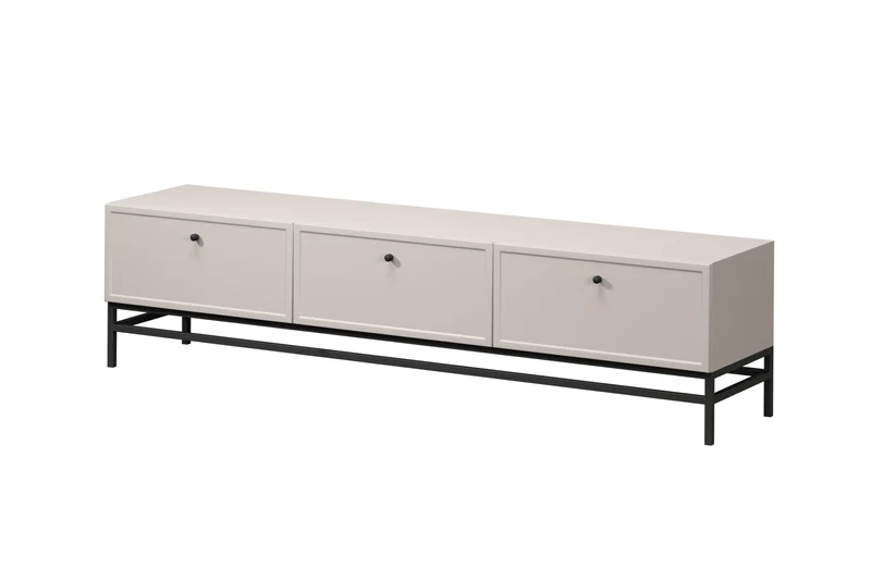 Mobile TV 1 anta 2 cassetti cashmere con maniglie nere Lora 200x45 cm