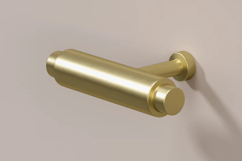 Madia 2 ante 3 cassetti cashmere con maniglie oro Lora 150x45 cm