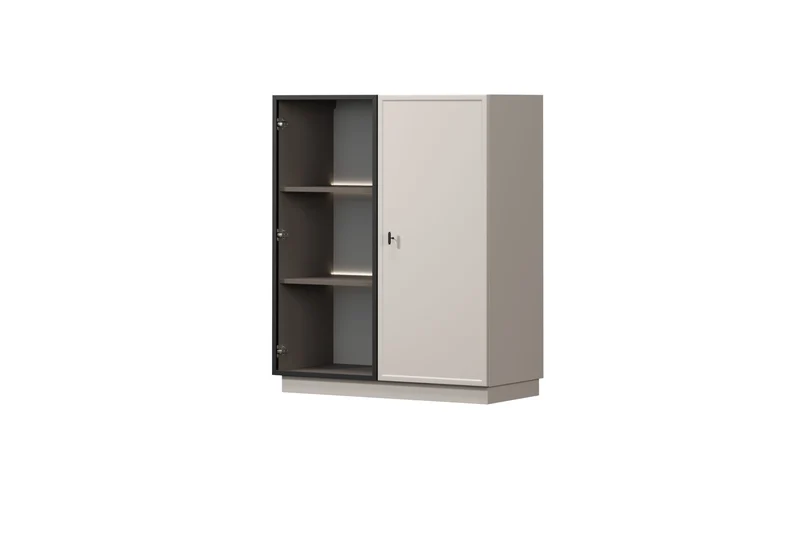 Vetrina 2 ante con LED integrato cashmere Lora 100x45 cm
