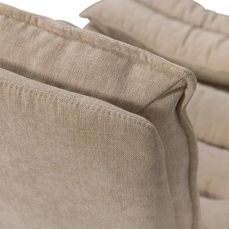 Poltrona girevole con poggiapiedi in tessuto Kube 100x74 cm