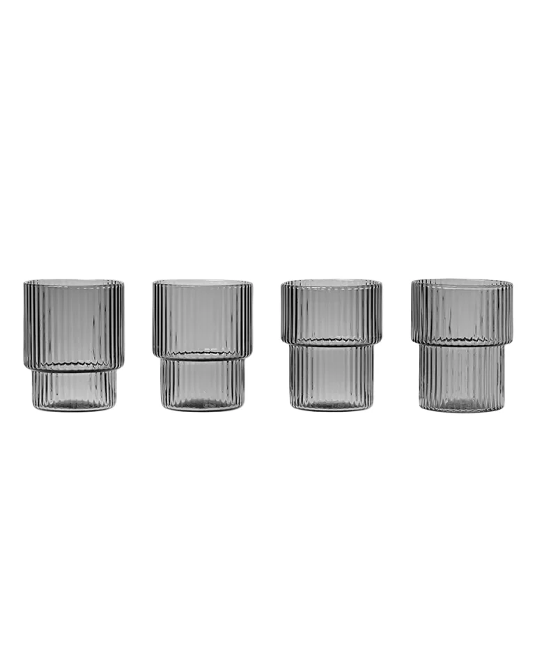 Bicchieri Ripple Small Glasses - Smoked Grey - Set of 4
