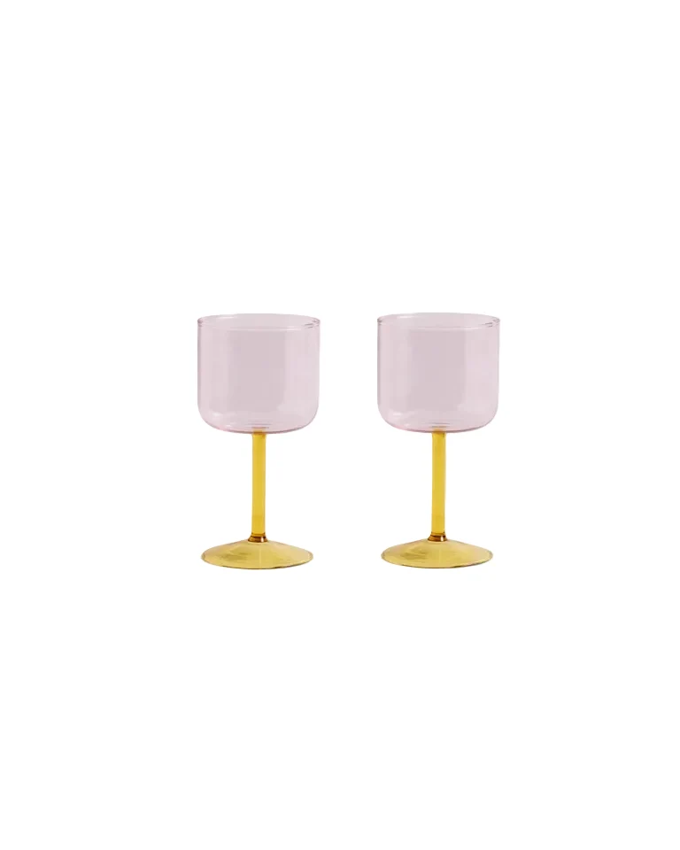 Tint Wine Glass (Set di 2) - Pink + Yellow