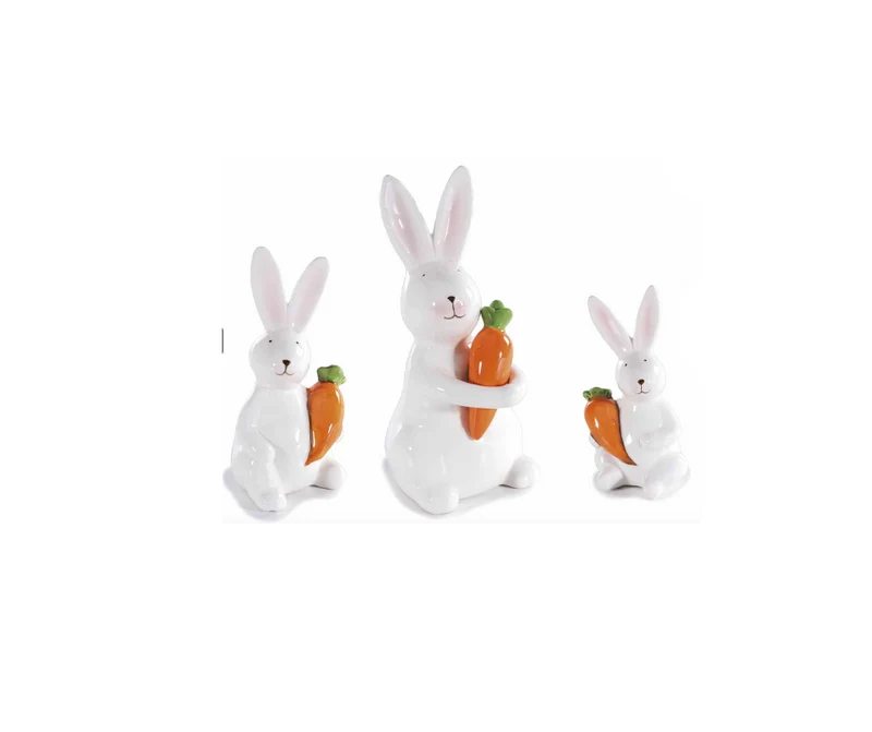 Conigli in porcellana con carotina