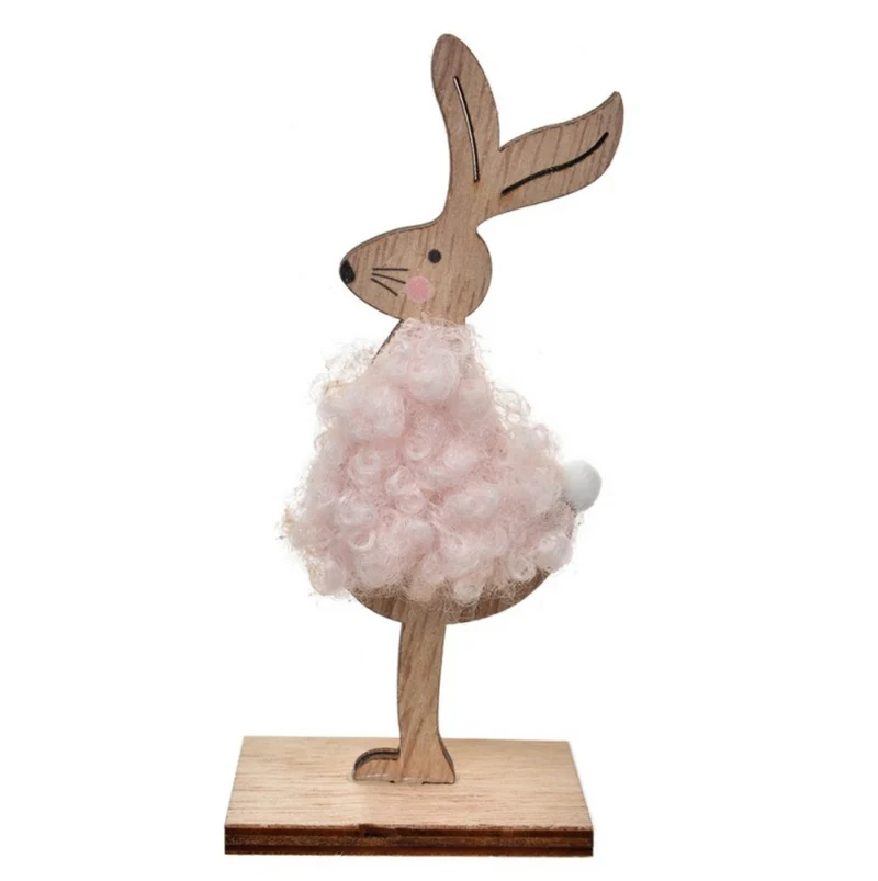 Decorazione in legno - "Coniglio rosa"