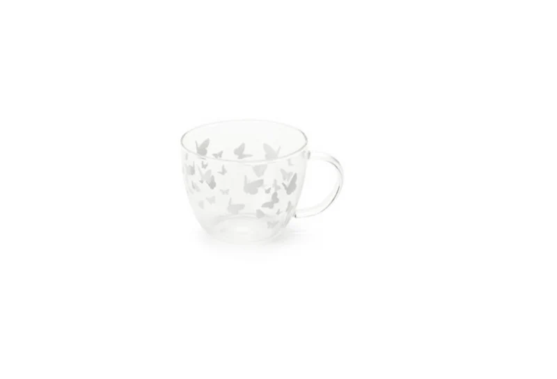 Tazza in vetro borosilicato - Farfalle
