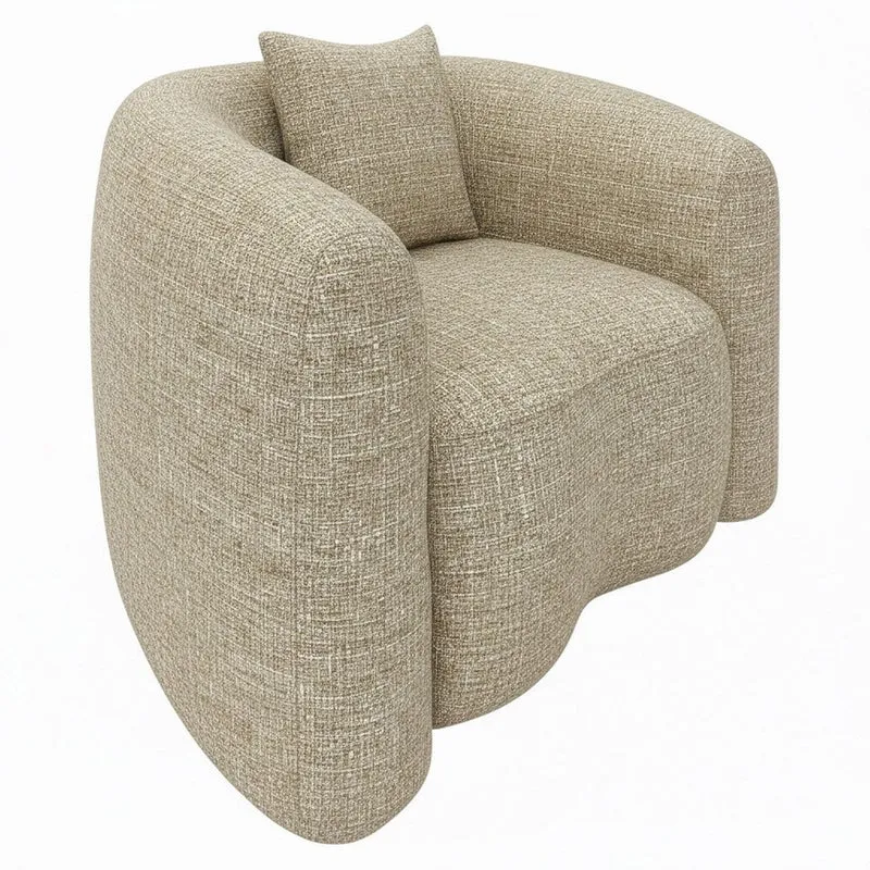 Richmond Interiors Lounge Stuhl Luxandra sand tweed fire retardant