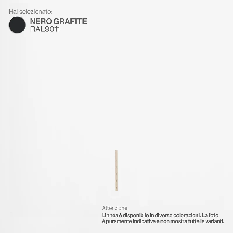 Linnea - Elemento Montante Cremagliera - Lunghezza 48 cm - Nero Grafite