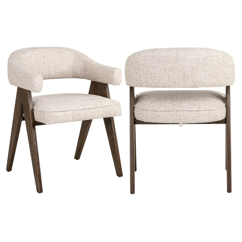Richmond Interiors Esszimmerstuhl Mori cream tweed fire retardant
