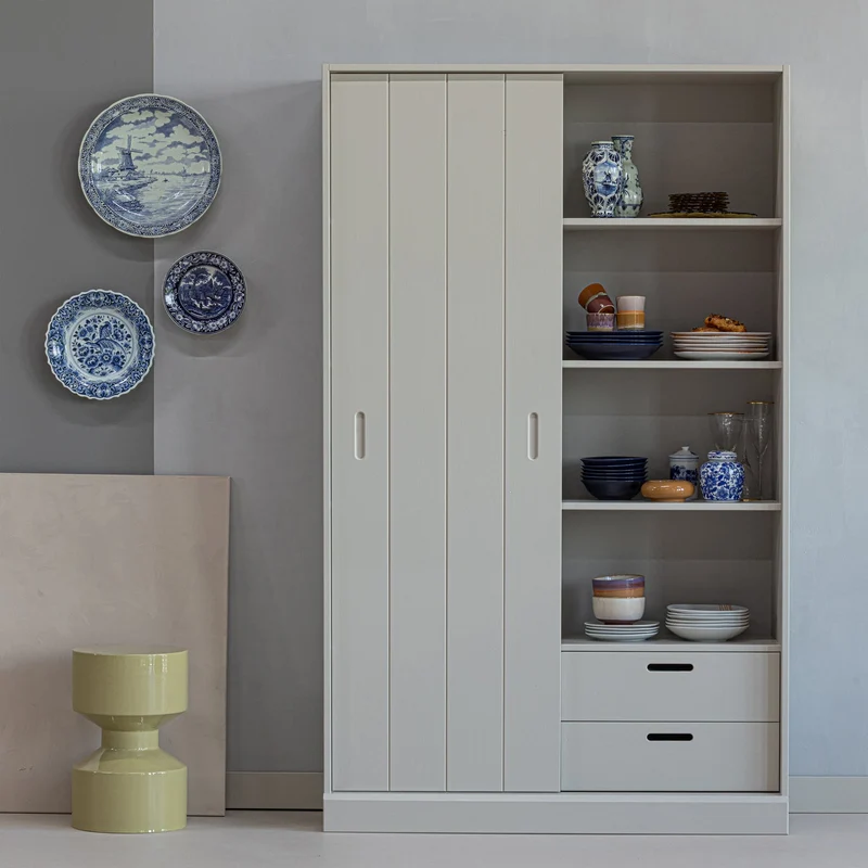 Credenza 2 ante 2 cassetti in legno di pino Mila 200x120 cm