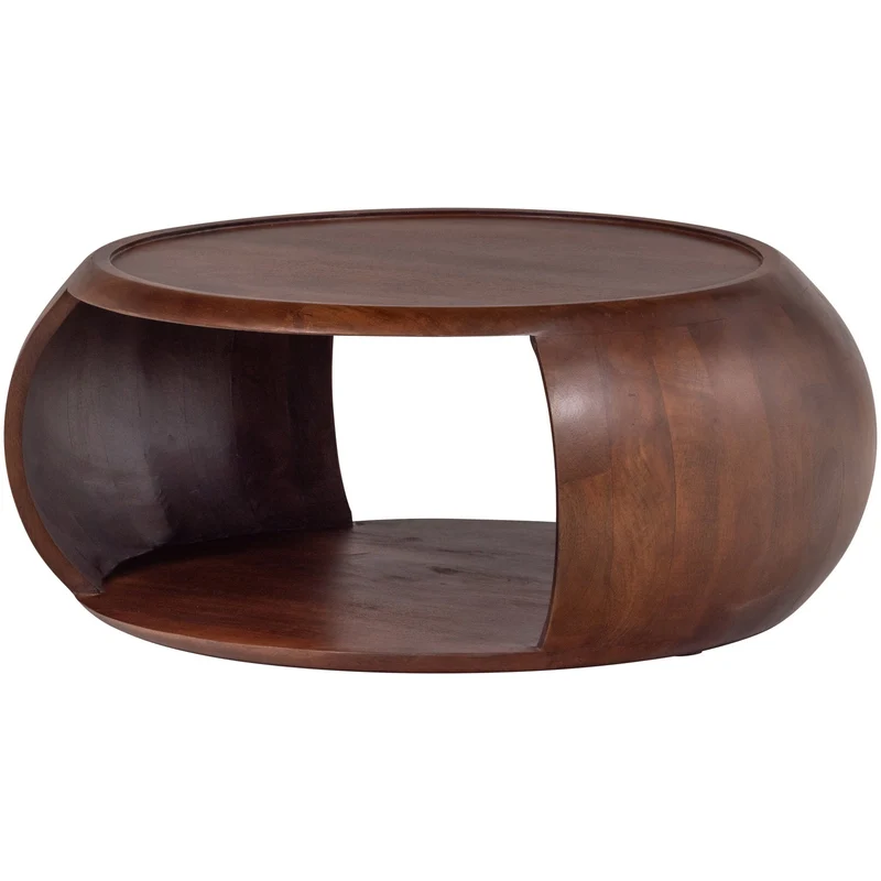 Tavolino tondo in legno di mango marrone Cole 72x36 cm