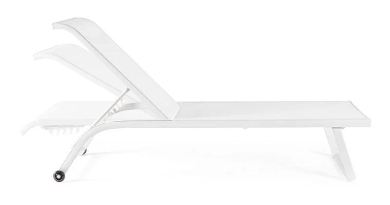 Lettino da giardino reclinabile con ruote in alluminio bianco – Taylor