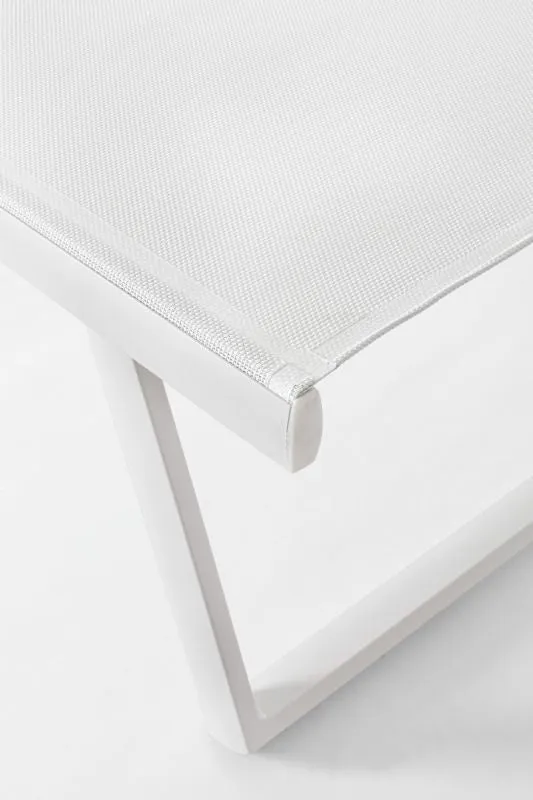 Lettino da giardino reclinabile con ruote in alluminio bianco – Taylor