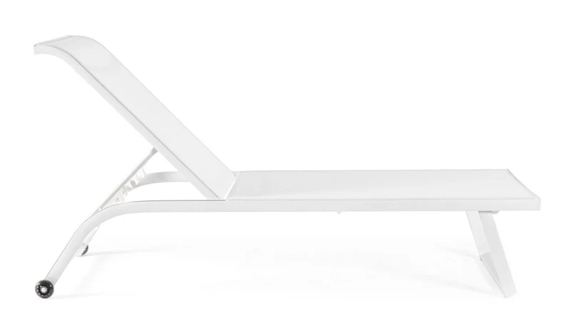Lettino da giardino reclinabile con ruote in alluminio bianco – Taylor