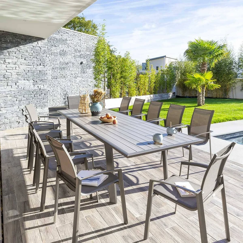 Tavolo da giardino allungabile 220/314 cm segale e pralina 12 posti – Pavane