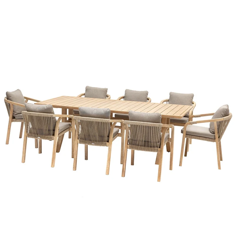 Tavolo da giardino rettangolare in legno di acacia 220x100 cm – Papuasia
