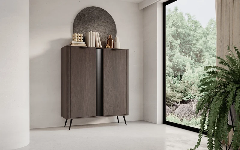 Credenza 2 ante con gambe in metallo Veris 113x134 cm