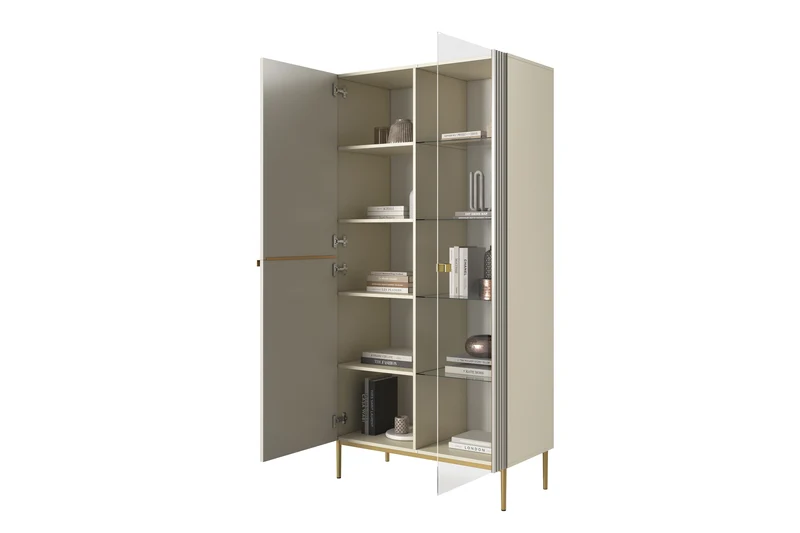 Vetrina 2 ante con piede in metallo Nicole 200x100 cm