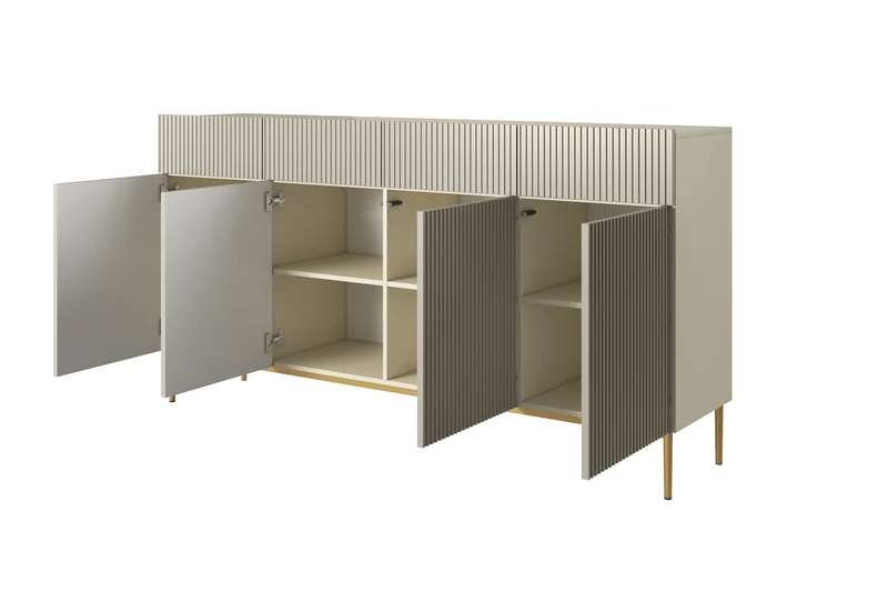 Madia 4 ante 4 cassetti con piede in metallo Nicole 200x105 cm