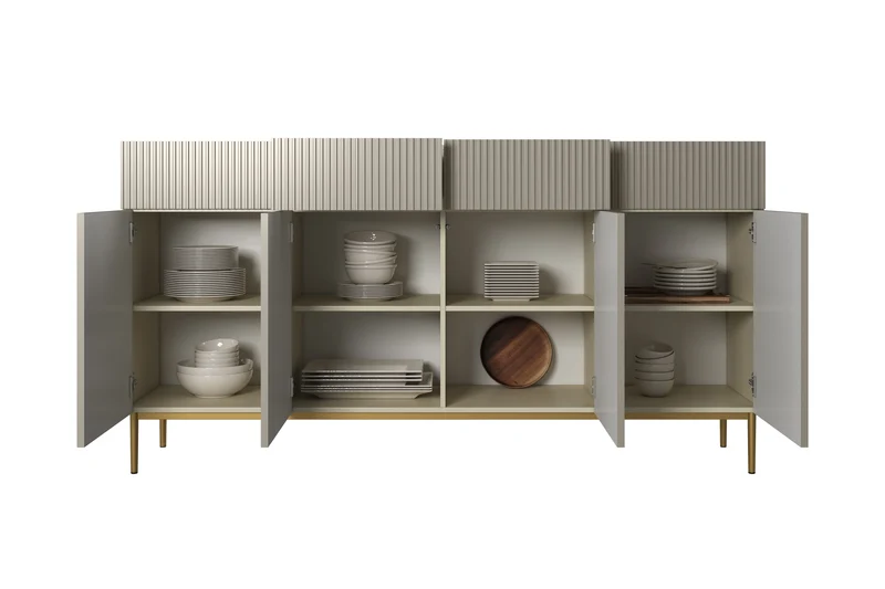 Madia 4 ante 4 cassetti con piede in metallo Nicole 200x105 cm