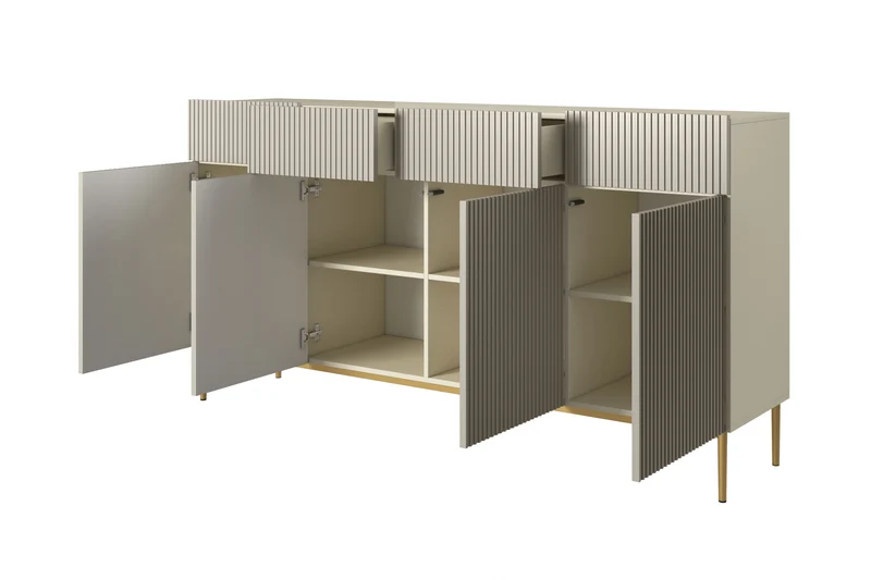 Madia 4 ante 4 cassetti con piede in metallo Nicole 200x105 cm