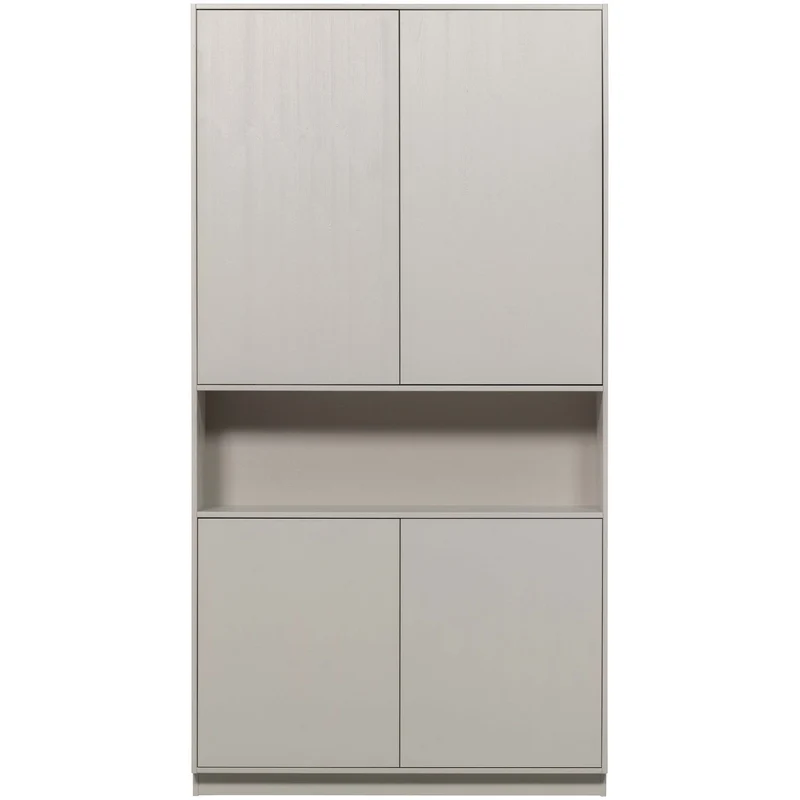 Credenza 4 ante in legno di pino grigio nebbia Finca 110x210 cm