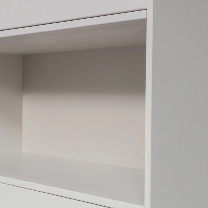 Credenza 4 ante in legno di pino grigio nebbia Finca 110x210 cm