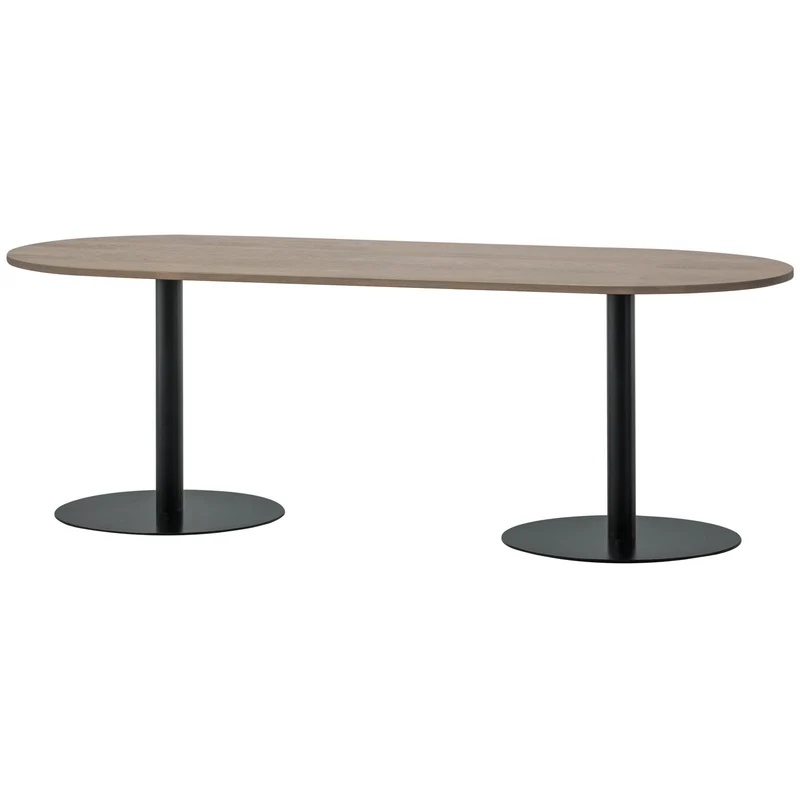 Tavolo da pranzo ovale con gamba rotonda Rivet 219x75 cm
