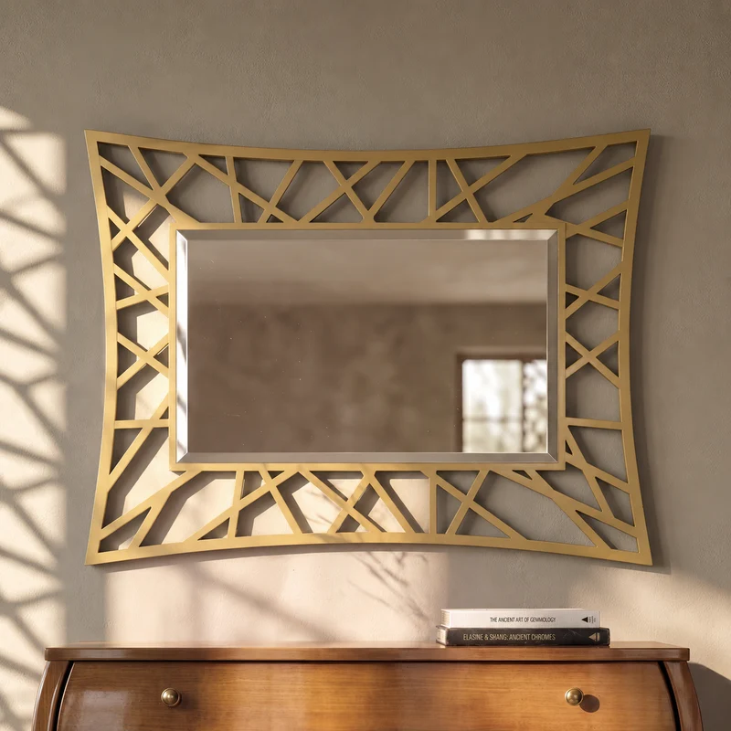 Specchiera Rettangolare in Legno Traforato