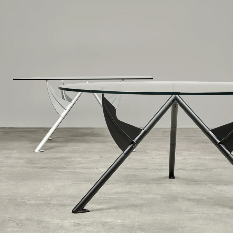 Crystal and Aluminum Table PRESIDENT M by Philippe Starck for Baleri Italia