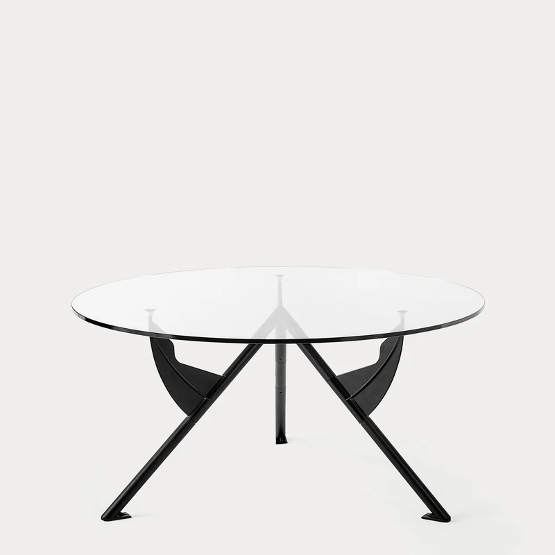 Crystal and Aluminum Table PRESIDENT M by Philippe Starck for Baleri Italia