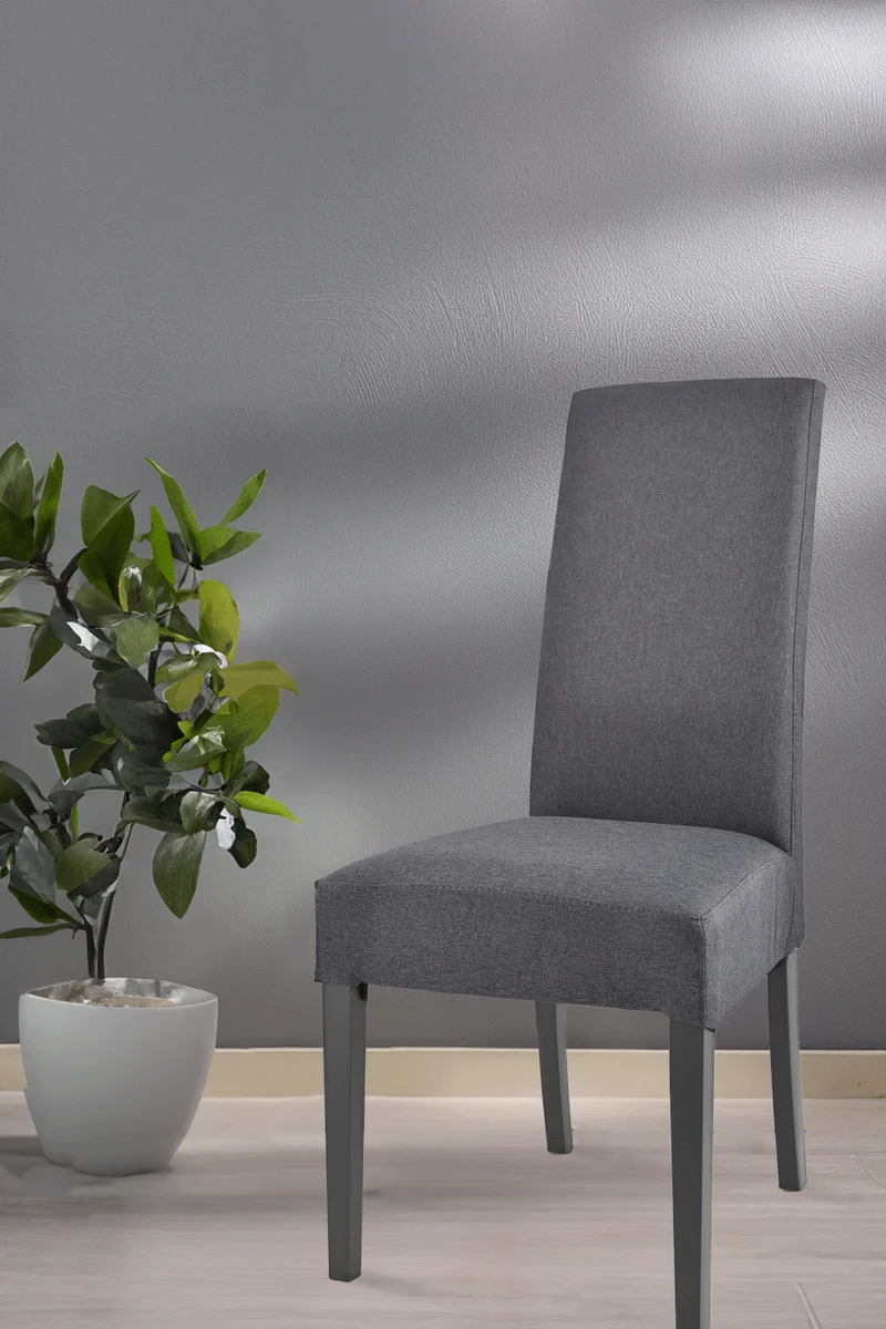 Sedia outlet modello 36 imbottita in tessuto colore grigio scuro