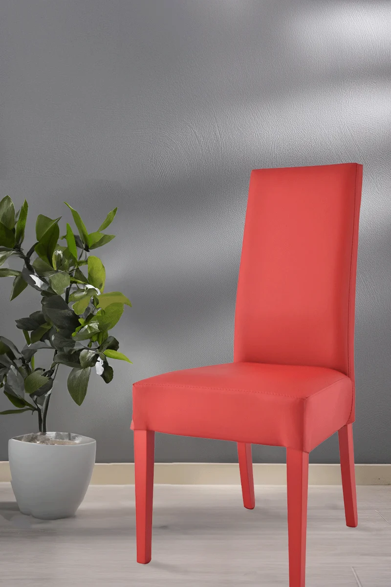 Sedia outlet modello 36 imbottita in finta pelle colore rosso