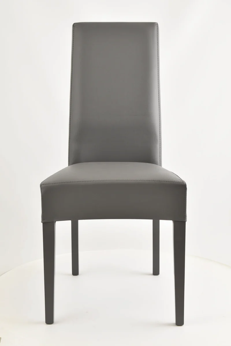 Sedia outlet modello 36 imbottita in finta pelle colore grigio scuro