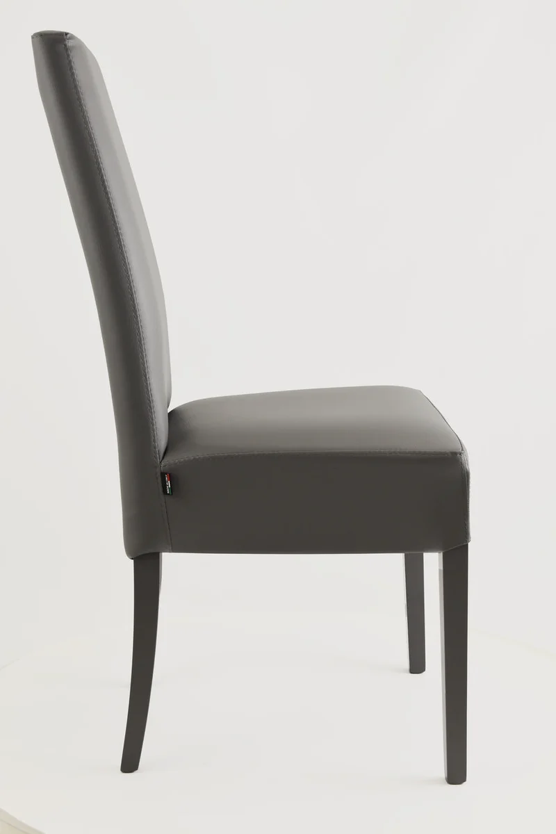 Sedia outlet modello 36 imbottita in finta pelle colore grigio scuro