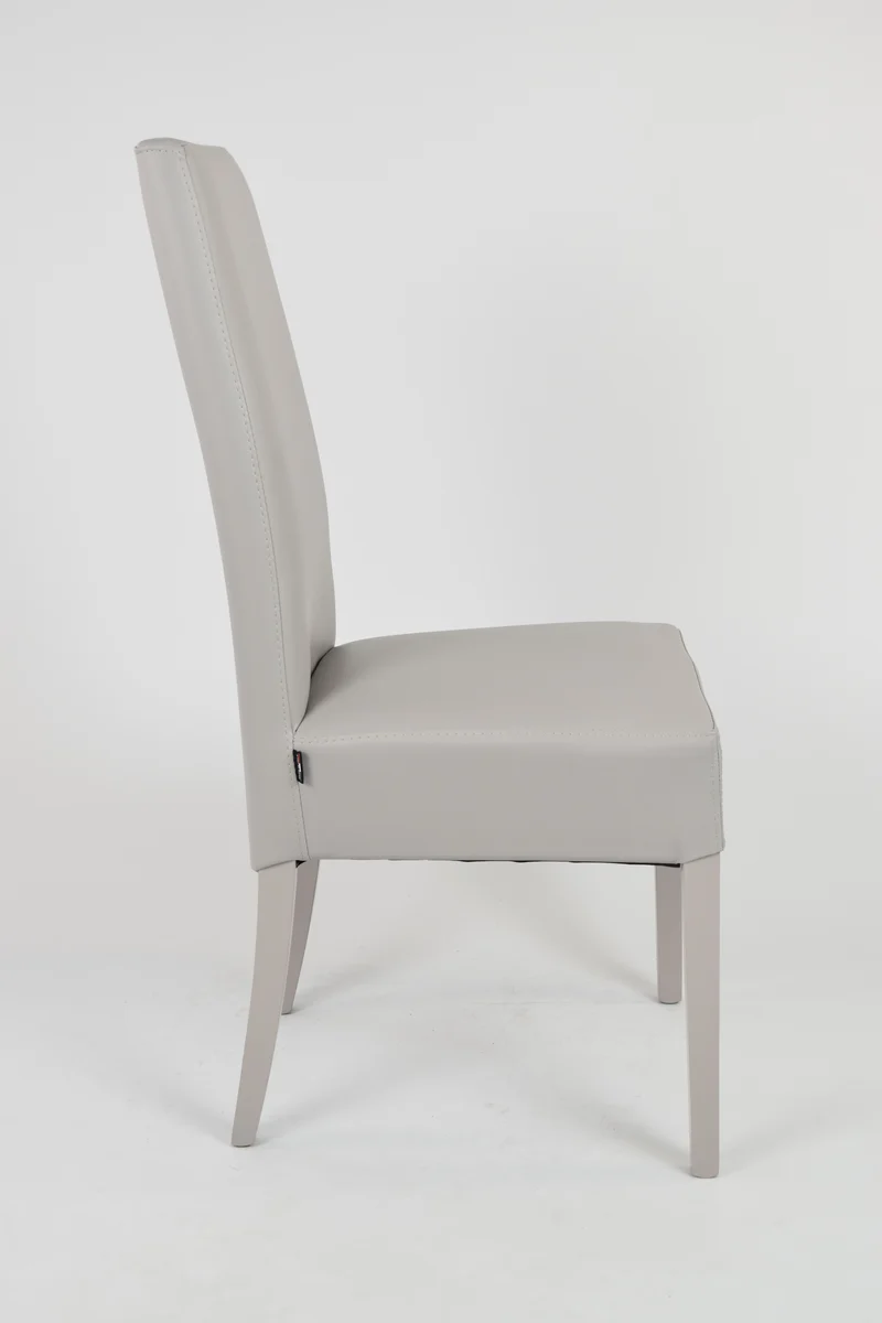 Sedia outlet modello 36 imbottita in finta pelle colore grigio chiaro