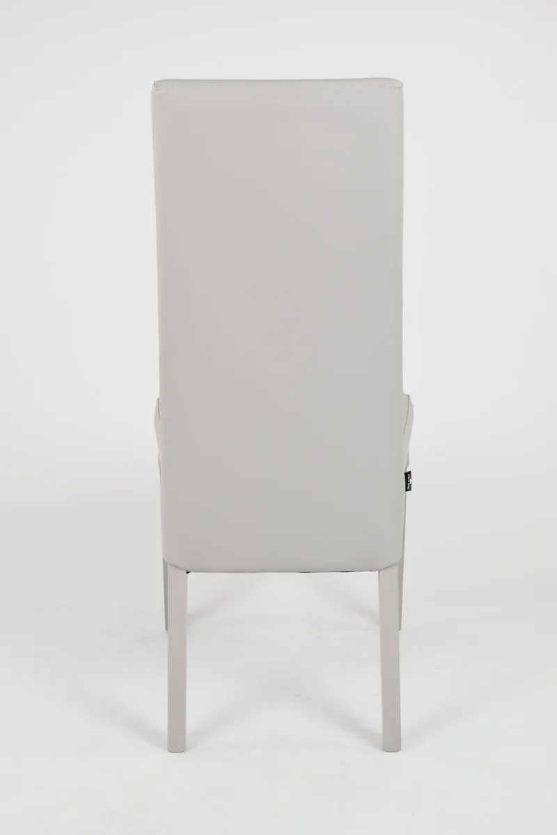 Sedia outlet modello 36 imbottita in finta pelle colore grigio chiaro