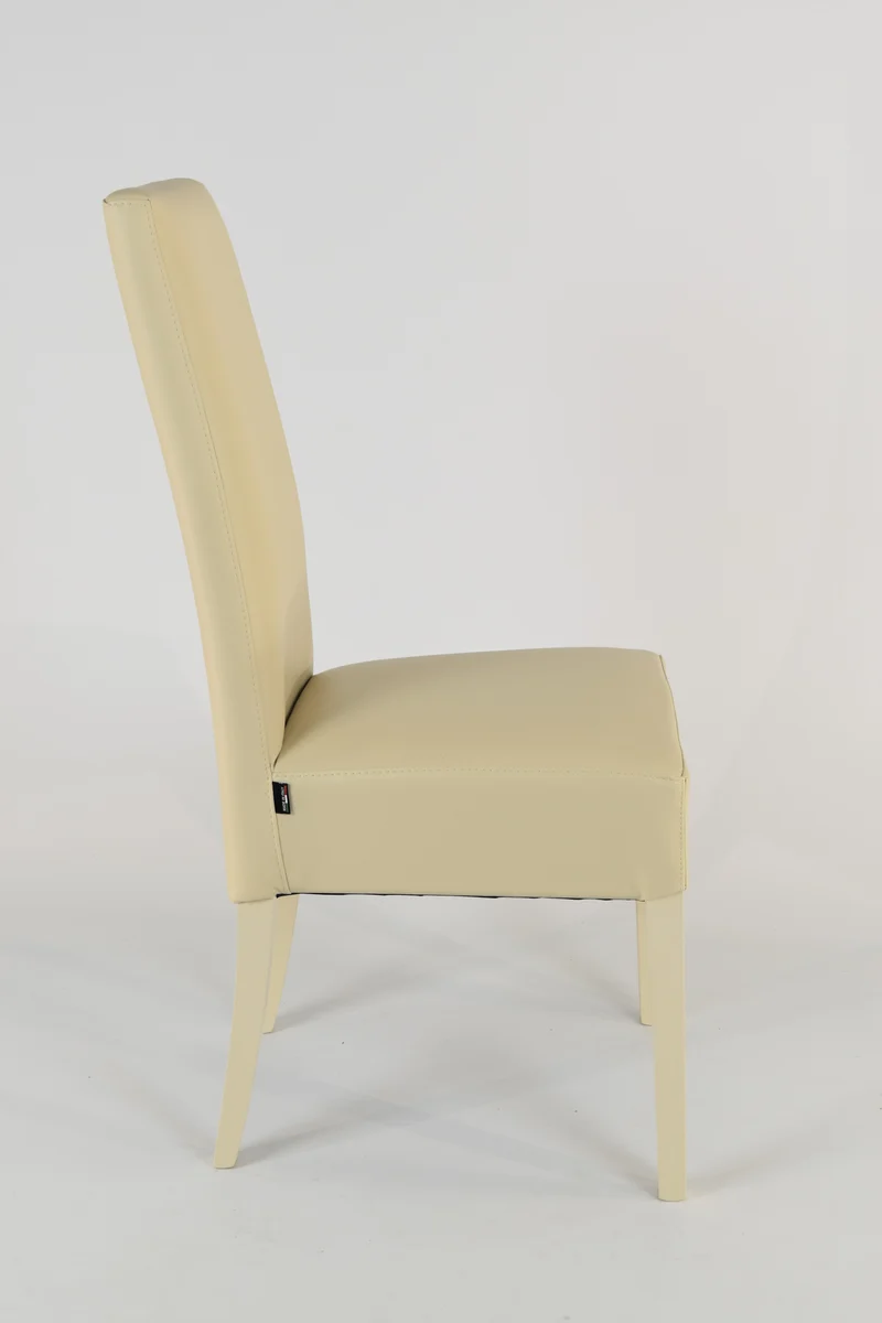 Sedia outlet modello 36 imbottita in finta pelle colore sabbia