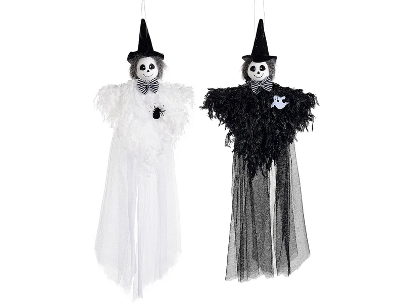 Fantasma di Halloween in tulle e effetto piume da appendere
