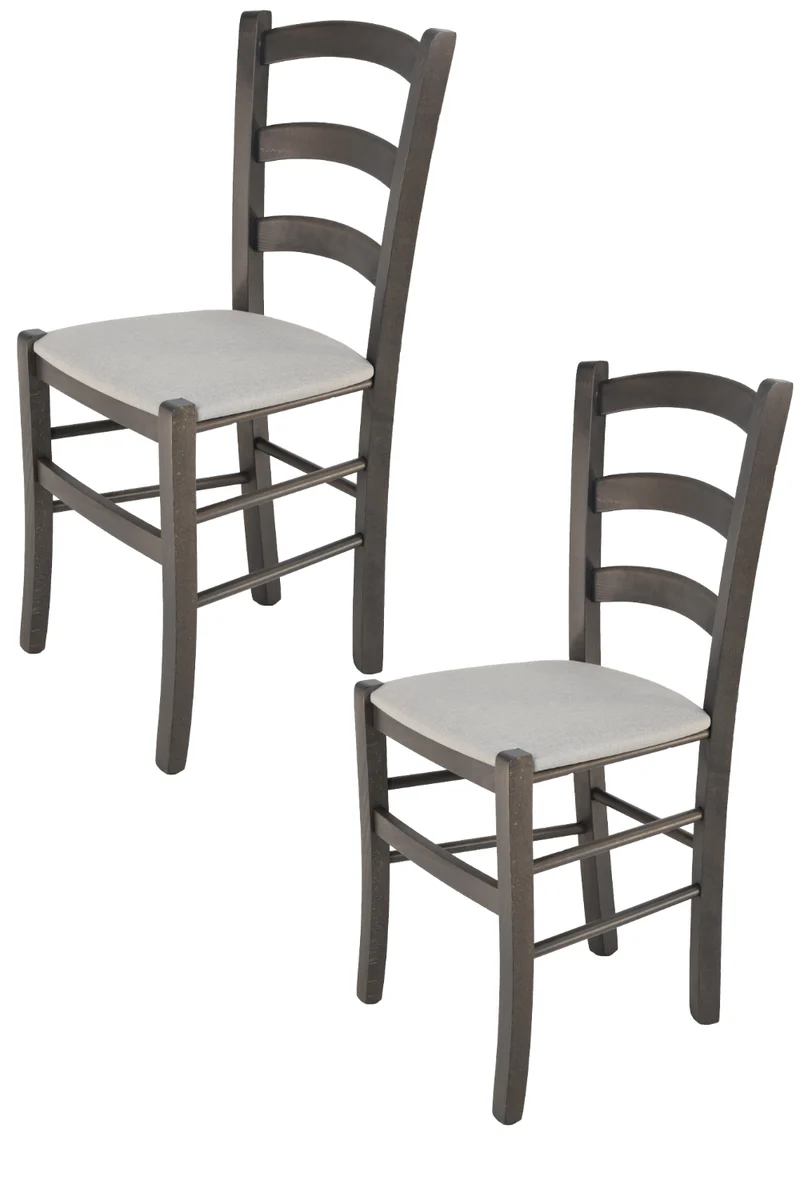Sedia modello Venice con robusta struttura in Legno di faggio verniciato e seduta in ecopelle o tessuto