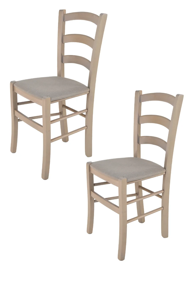 Sedia modello Venice con robusta struttura in Legno di faggio verniciato e seduta in ecopelle o tessuto